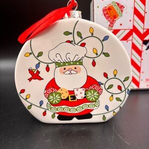 NIB Temptations by Tara Ornament‎ Decoration with Recipe Santa Eggnog Mousse